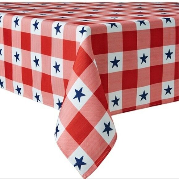 New! Patriotic Americana Stripes Stars Kitchen Table Linens Runner Napkins Set - Picture 2 of 13